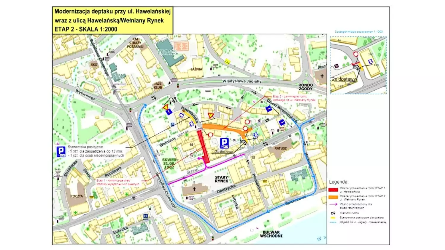 Świeży oddech dla miasta! Modernizacja ul. Hawelańskiej i Wełnianego Rynku wkracza w decydujący etap!